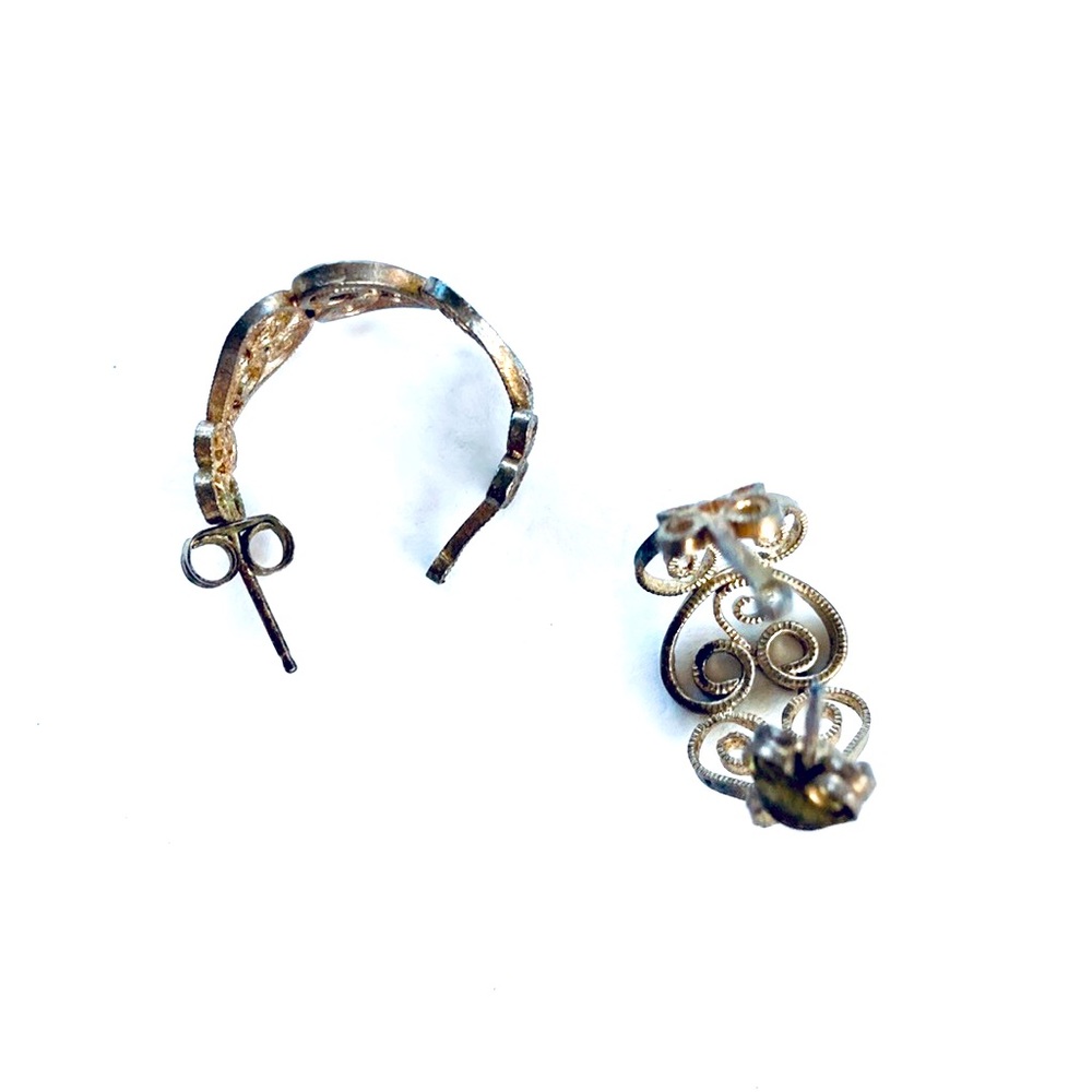 Vintage Silver Lace Loops Earrings